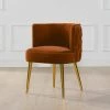 Misty Burnt Orange Velvet Modern Glam Accent Arm Chair by Jennifer Taylor