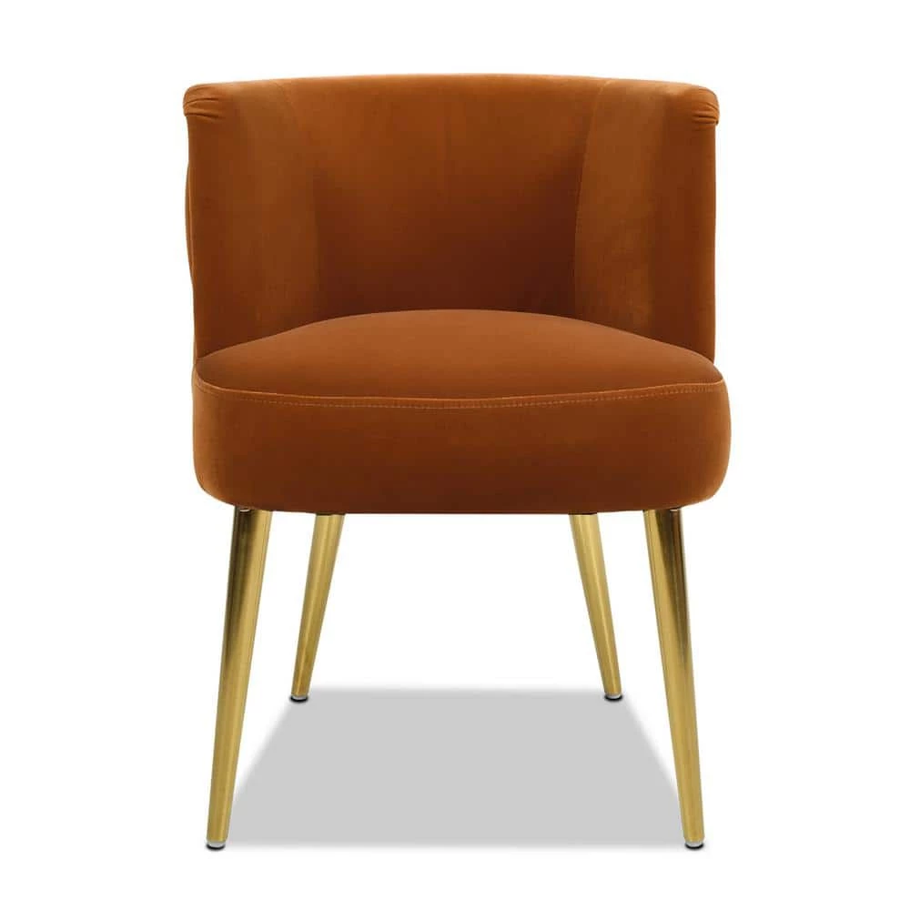 Misty Burnt Orange Velvet Modern Glam Accent Arm Chair by Jennifer Taylor 2 Misty Burnt Orange Velvet Modern Glam Accent Arm Chair by Jennifer Taylor - Image 2