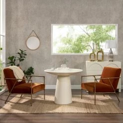 Aerin 24.5 in. Burnt Orange Performance Velvet Hammered Brass Upholstered Accent Arm Chair by Jennifer Taylor 19 Aerin 24.5 in. Burnt Orange Performance Velvet Hammered Brass Upholstered Accent Arm Chair by Jennifer Taylor -Jennifer Taylor Home Store burnt orange performance velvet jennifer taylor accent chairs 60450 mvo my 31 1000