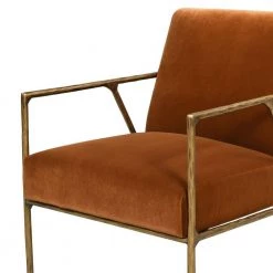 Aerin 24.5 in. Burnt Orange Performance Velvet Hammered Brass Upholstered Accent Arm Chair by Jennifer Taylor 16 Aerin 24.5 in. Burnt Orange Performance Velvet Hammered Brass Upholstered Accent Arm Chair by Jennifer Taylor -Jennifer Taylor Home Store burnt orange performance velvet jennifer taylor accent chairs 60450 mvo my 77 1000