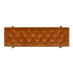 Aria 49 x 20 x 19 in. Burnt Orange Performance Velvet Upholstered Gold Accent Bench by Jennifer Taylor -Jennifer Taylor Home Store burnt orange performance velvet jennifer taylor bedroom benches 85710 mvo a0 1000