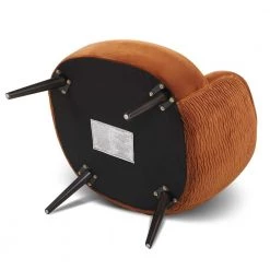 London Mid-Century Modern Ruched Barrel Chair, Burnt Orange by Jennifer Taylor -Jennifer Taylor Home Store burnt orange velvet jennifer taylor accent chairs 60280 mvo 1d 1000