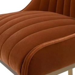 Maddie 26 in. Burnt Orange Velvet Modern Glam Gold Base Counter Height Bar Stool by Jennifer Taylor -Jennifer Taylor Home Store burnt orange velvet jennifer taylor bar stools 81120 mvo 1f 1000