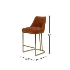 Maddie 26 in. Burnt Orange Velvet Modern Glam Gold Base Counter Height Bar Stool by Jennifer Taylor -Jennifer Taylor Home Store burnt orange velvet jennifer taylor bar stools 81120 mvo 40 1000