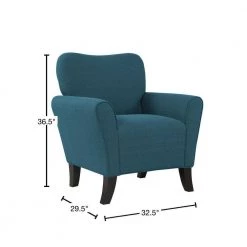 Sasha Caribbean Blue Linen Flared Arm Chair by Handy Living -Jennifer Taylor Home Store caribbean blue handy living accent chairs bf340c lin55 103 40 1000