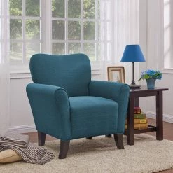 Sasha Caribbean Blue Linen Flared Arm Chair by Handy Living -Jennifer Taylor Home Store caribbean blue handy living accent chairs bf340c lin55 103 c3 1000