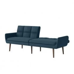 Pirro 81.25 in. Caribbean Blue Plush Low-Pile Velour Fabric 3-Seat Full Size Convert-a-Couch Sofa Bed by Handy Living -Jennifer Taylor Home Store caribbean blue handy living sofa beds a183918 1f 1000