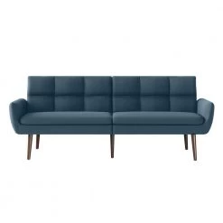 Pirro 81.25 in. Caribbean Blue Plush Low-Pile Velour Fabric 3-Seat Full Size Convert-a-Couch Sofa Bed by Handy Living -Jennifer Taylor Home Store caribbean blue handy living sofa beds a183918 4f 1000