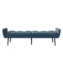 Pirro 81.25 in. Caribbean Blue Plush Low-Pile Velour Fabric 3-Seat Full Size Convert-a-Couch Sofa Bed by Handy Living -Jennifer Taylor Home Store caribbean blue handy living sofa beds a183918 77 1000
