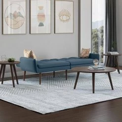 Pirro 81.25 in. Caribbean Blue Plush Low-Pile Velour Fabric 3-Seat Full Size Convert-a-Couch Sofa Bed by Handy Living -Jennifer Taylor Home Store caribbean blue handy living sofa beds a183918 c3 1000