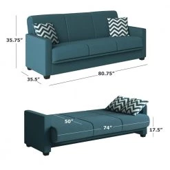 Tribbiani 80.75 in. Width Caribbean Blue Linen-Like Fabric Full Size Convert-a-Couch Sofa Bed by Handy Living 22 Tribbiani 80.75 in. Width Caribbean Blue Linen-Like Fabric Full Size Convert-a-Couch Sofa Bed by Handy Living -Jennifer Taylor Home Store caribbean blue linen like handy living sofa beds a197526 44 1000
