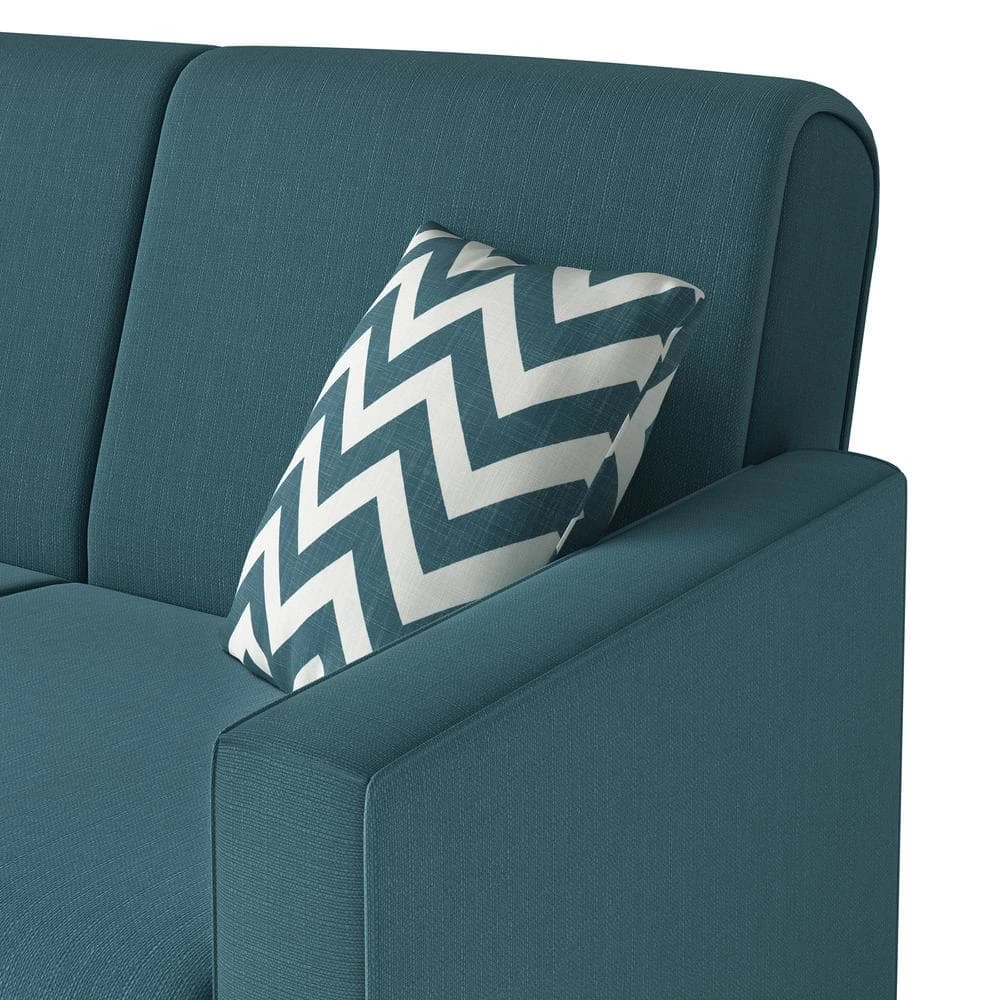 Tribbiani 80.75 in. Width Caribbean Blue Linen-Like Fabric Full Size Convert-a-Couch Sofa Bed by Handy Living 12 Tribbiani 80.75 in. Width Caribbean Blue Linen-Like Fabric Full Size Convert-a-Couch Sofa Bed by Handy Living - Image 12