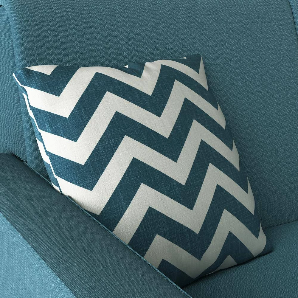 Tribbiani 80.75 in. Width Caribbean Blue Linen-Like Fabric Full Size Convert-a-Couch Sofa Bed by Handy Living 11 Tribbiani 80.75 in. Width Caribbean Blue Linen-Like Fabric Full Size Convert-a-Couch Sofa Bed by Handy Living - Image 11