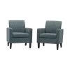 Caribbean Blue Multi-Warp Chenille Joleen Track Arm Upholstered Chairs (Set of 2) by Handy Living
