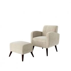 Metro Cashmere Gray Plush Low-Pile Velour Arm Chair and Ottoman Set by Handy Living -Jennifer Taylor Home Store cashmere gray handy living accent chairs a152761 40 1000