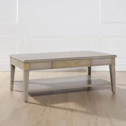 Dauphin 50 in. Grey Cashmere Wood Rectangular Storage Coffee Table by Jennifer Taylor