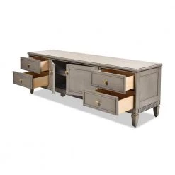 Dauphin 71 in. Cashmere Gray Wood TV Stand Storage Console Table by Jennifer Taylor -Jennifer Taylor Home Store cashmere gray wood jennifer taylor tv stands dsg87100 1d 1000