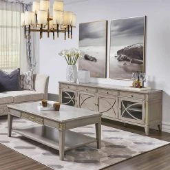 Dauphin 71 in. Cashmere Gray Wood TV Stand Storage Display Console Table by Jennifer Taylor -Jennifer Taylor Home Store cashmere gray wood jennifer taylor tv stands dsg87101 31 1000