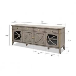 Dauphin 71 in. Cashmere Gray Wood TV Stand Storage Display Console Table by Jennifer Taylor -Jennifer Taylor Home Store cashmere gray wood jennifer taylor tv stands dsg87101 77 1000
