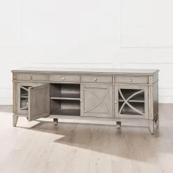 Dauphin 71 in. Cashmere Gray Wood TV Stand Storage Display Console Table by Jennifer Taylor -Jennifer Taylor Home Store cashmere gray wood jennifer taylor tv stands dsg87101 c3 1000