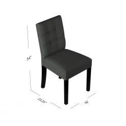 Schmitz Charcoal Black and Tan Textured Fabric Lace-Tufted Parsons Chairs (Set of 4) by Handy Living -Jennifer Taylor Home Store charcoal black and tan textured handy living dining chairs a167338 4f 1000