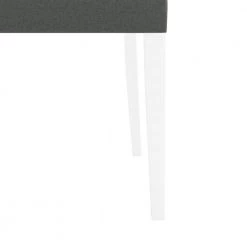 Emelia White Finish and Charcoal Gray Fabric Upholstered Armless Dining Chairs (Set of 2) by Handy Living -Jennifer Taylor Home Store charcoal gray fabric white frame handy living dining chairs a142410 1f 1000