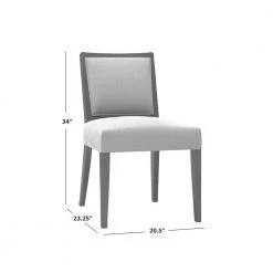 Emelia White Finish and Charcoal Gray Fabric Upholstered Armless Dining Chairs (Set of 2) by Handy Living -Jennifer Taylor Home Store charcoal gray fabric white frame handy living dining chairs a142410 4f 1000