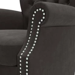 Margaux Charcoal Gray Velvet Button Tufted Rolled Arm Chair and Ottoman Set by Handy Living 19 Margaux Charcoal Gray Velvet Button Tufted Rolled Arm Chair and Ottoman Set by Handy Living -Jennifer Taylor Home Store charcoal gray handy living accent chairs a153096 1f 1000