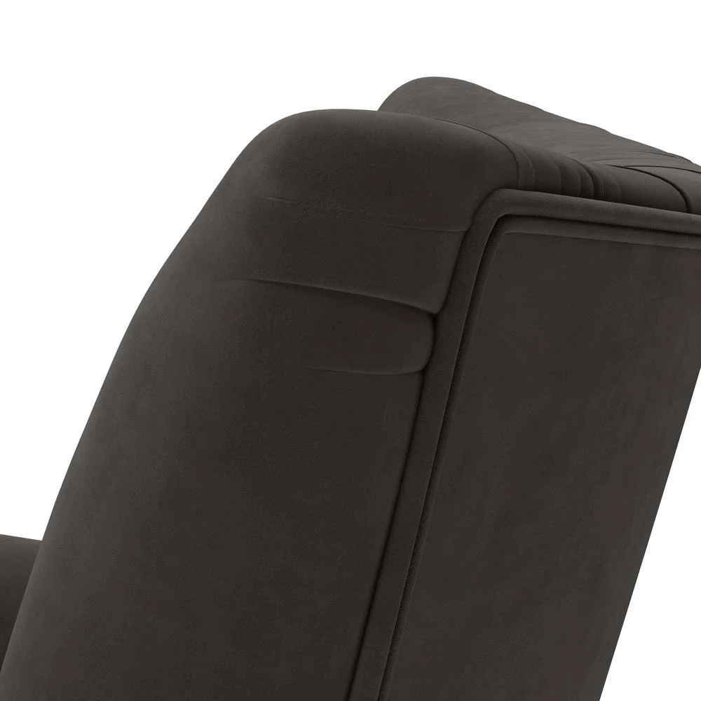 Margaux Charcoal Gray Velvet Button Tufted Rolled Arm Chair and Ottoman Set by Handy Living 11 Margaux Charcoal Gray Velvet Button Tufted Rolled Arm Chair and Ottoman Set by Handy Living - Image 11