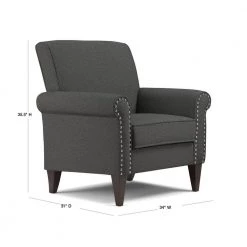 Jean Charcoal Gray Linen Arm Chair by Handy Living -Jennifer Taylor Home Store charcoal gray handy living accent chairs b340c lnn17 100 40 1000