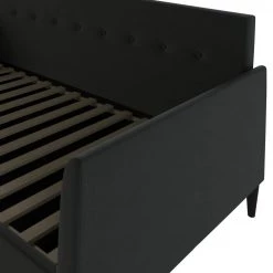 Hudson Row Charcoal Gray Velvet Twin-size Square Tufted Back Daybed by Handy Living -Jennifer Taylor Home Store charcoal gray handy living daybeds a153010 4f 1000