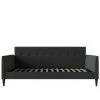 Hudson Row Charcoal Gray Velvet Twin-size Square Tufted Back Daybed by Handy Living