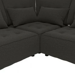 Domena 7-Piece Charcoal Gray Polyester 6-Seater L-Shaped Modular Sectional Sofa with Ottoman by Handy Living -Jennifer Taylor Home Store charcoal gray handy living sectional sofas a138604 1f 1000