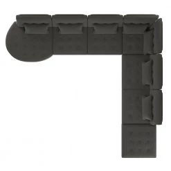 Domena 7-Piece Charcoal Gray Polyester 6-Seater L-Shaped Modular Sectional Sofa with Ottoman by Handy Living -Jennifer Taylor Home Store charcoal gray handy living sectional sofas a138604 a0 1000