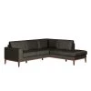 Clydesdale 2-Piece Charcoal Gray Fabric L-Shaped Right-Facing Chaise Sectional Sofa with Tapered Wood Legs by Handy Living