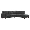 Zoey 2-Piece Charcoal Gray Linen-Like Fabric 4-Seater L-Shaped Right-Facing Chaise Sectional Sofa by Handy Living