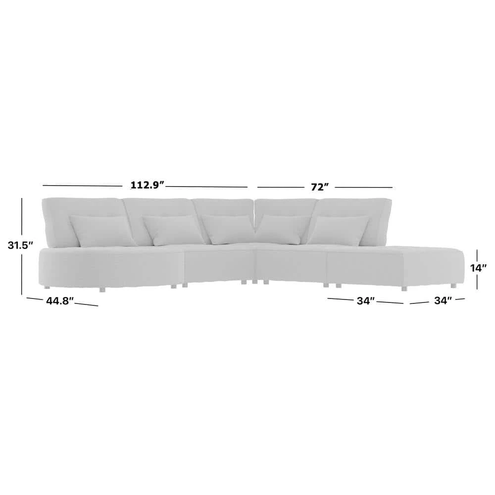 McCarthy 5-Piece Charcoal Gray Polyester L-Shaped Modular Sectional Sofa with Ottoman by Handy Living 8 McCarthy 5-Piece Charcoal Gray Polyester L-Shaped Modular Sectional Sofa with Ottoman by Handy Living - Image 8