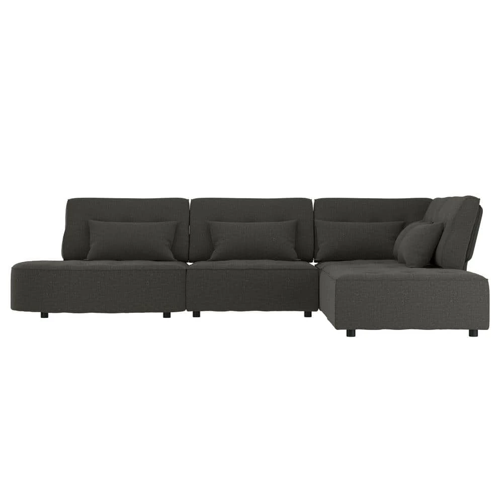 McCarthy 5-Piece Charcoal Gray Polyester L-Shaped Modular Sectional Sofa with Ottoman by Handy Living 3 McCarthy 5-Piece Charcoal Gray Polyester L-Shaped Modular Sectional Sofa with Ottoman by Handy Living - Image 3
