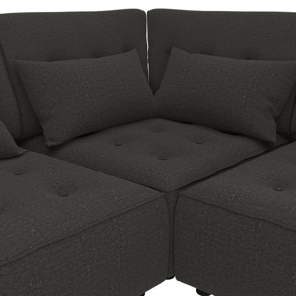 McCarthy 5-Piece Charcoal Gray Polyester L-Shaped Modular Sectional Sofa with Ottoman by Handy Living 9 McCarthy 5-Piece Charcoal Gray Polyester L-Shaped Modular Sectional Sofa with Ottoman by Handy Living - Image 9