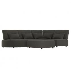 McCarthy 5-Piece Charcoal Gray Polyester L-Shaped Modular Sectional Sofa with Ottoman by Handy Living