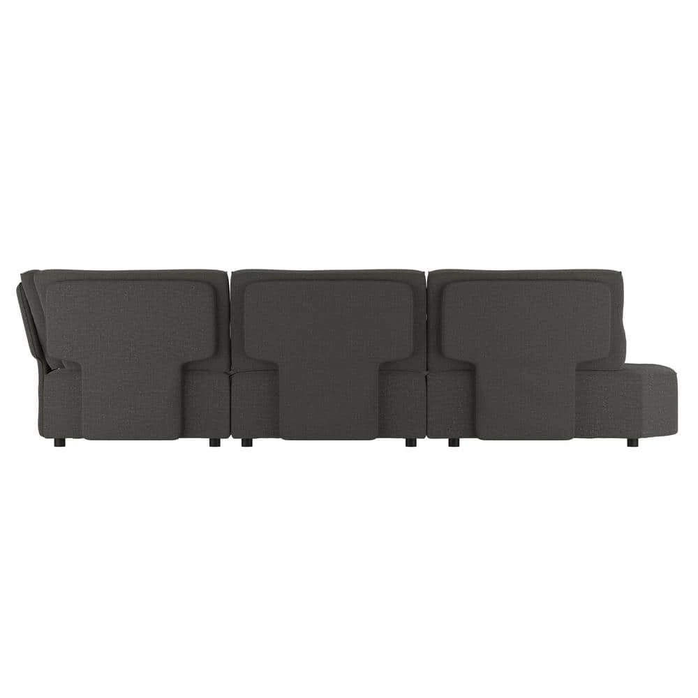 McCarthy 5-Piece Charcoal Gray Polyester L-Shaped Modular Sectional Sofa with Ottoman by Handy Living 5 McCarthy 5-Piece Charcoal Gray Polyester L-Shaped Modular Sectional Sofa with Ottoman by Handy Living - Image 5