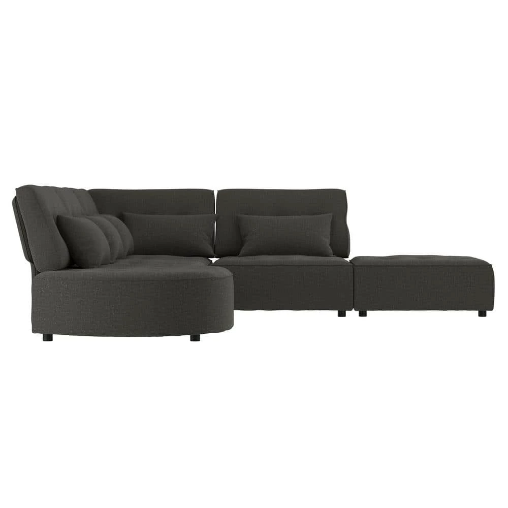 McCarthy 5-Piece Charcoal Gray Polyester L-Shaped Modular Sectional Sofa with Ottoman by Handy Living 2 McCarthy 5-Piece Charcoal Gray Polyester L-Shaped Modular Sectional Sofa with Ottoman by Handy Living - Image 2
