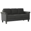 LeClaire 79 in. Charcoal Gray Textured Linen-like Fabric 3 Seat Round Arm Sofa by Handy Living