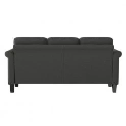 LeClaire 79 in. Charcoal Gray Textured Linen-like Fabric 3 Seat Round Arm Sofa by Handy Living -Jennifer Taylor Home Store charcoal gray textured linen like handy living sofas couches a192392 66 1000