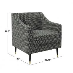 Garnier Charcoal Gray Urban Geometric Print Fabric Mid-Century Modern Square Slope Arm Chair by Handy Living -Jennifer Taylor Home Store charcoal gray urban geometric print handy living accent chairs a198776 4f 1000