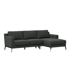 Trinette Modern 2-Piece Charcoal Woven Linen Fabric 3-Seat L-Shaped Right Facing Sectional Sofa with Chaise by Handy Living -Jennifer Taylor Home Store charcoal woven linen handy living sectional sofas a179638 1f 1000