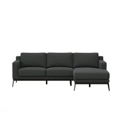 Trinette Modern 2-Piece Charcoal Woven Linen Fabric 3-Seat L-Shaped Right Facing Sectional Sofa with Chaise by Handy Living -Jennifer Taylor Home Store charcoal woven linen handy living sectional sofas a179638 c3 1000