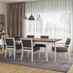 Arielle Rectangular Butterfly Leaf Dining Table with a Cherry Finished Top and White Legs by Handy Living -Jennifer Taylor Home Store cherry top white legs handy living kitchen dining tables a158282 31 1000