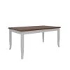 Arielle Rectangular Butterfly Leaf Dining Table with a Cherry Finished Top and White Legs by Handy Living