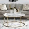 Dendros 36 in. and 18 in. Clear Gold Round Acrylic Coffee Table by Jennifer Taylor